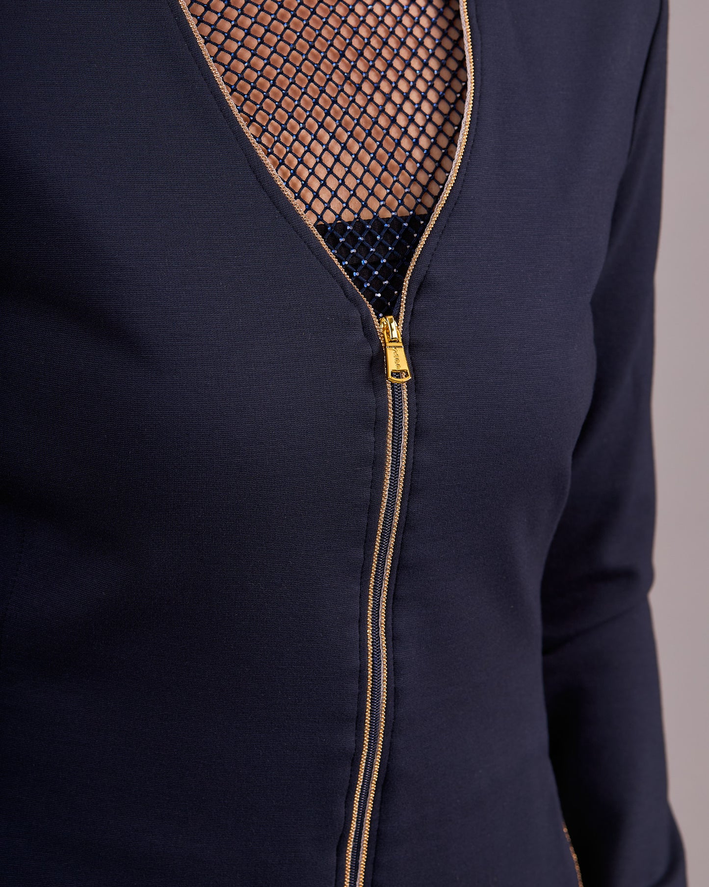 Ponte de Roma Jacket with Back Pleats Navy