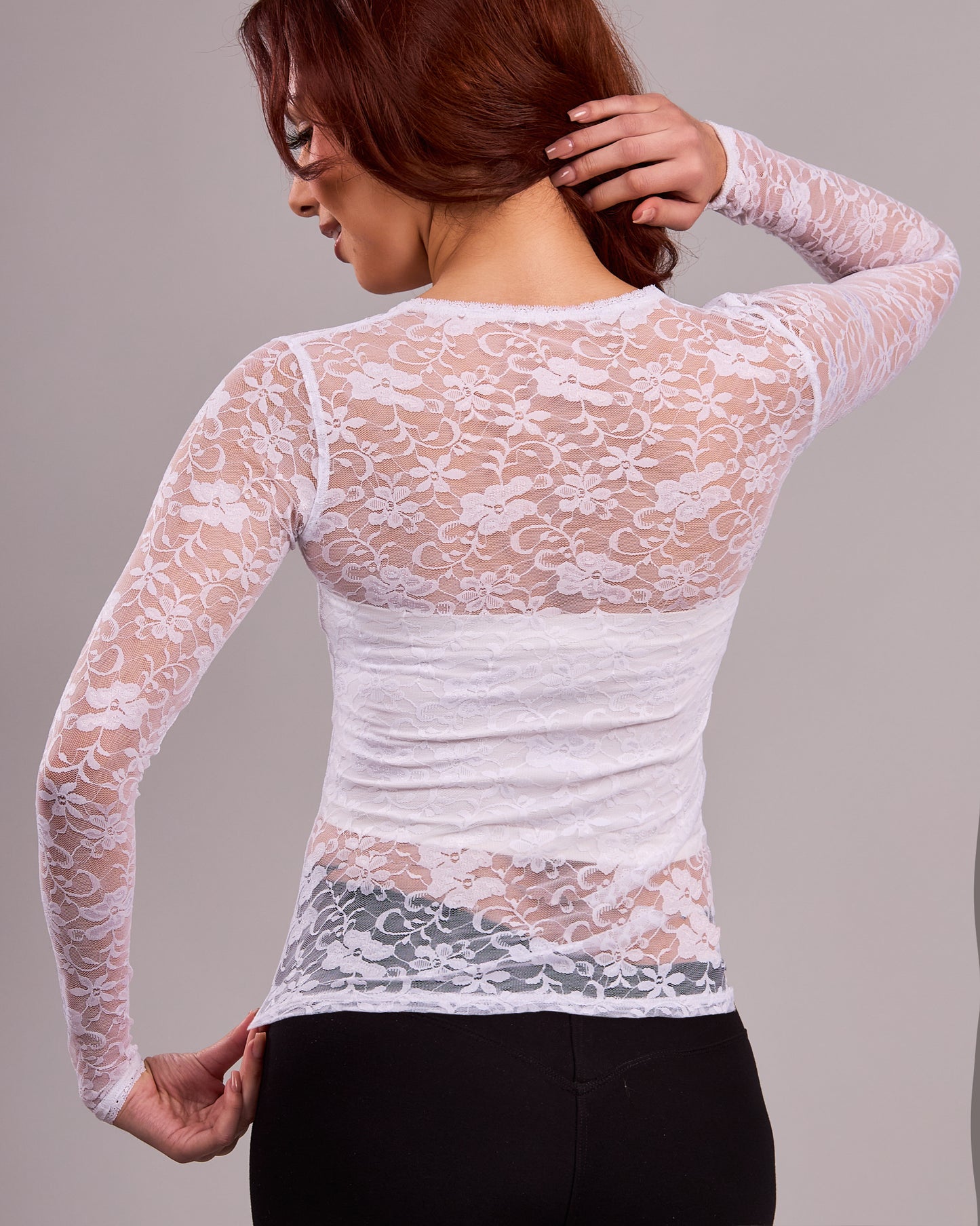 Stretch Long Sleeve Lace Top