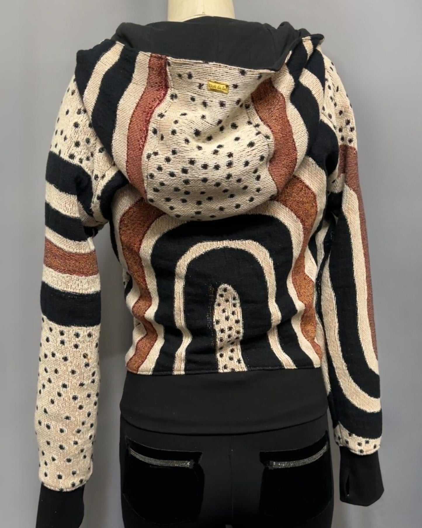 Upcycled Redstripe Blanket Hoodie featuring Par Ker Made Artwork
