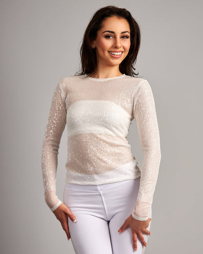 *Sample* Long Sleeve Stretch Sequin Top