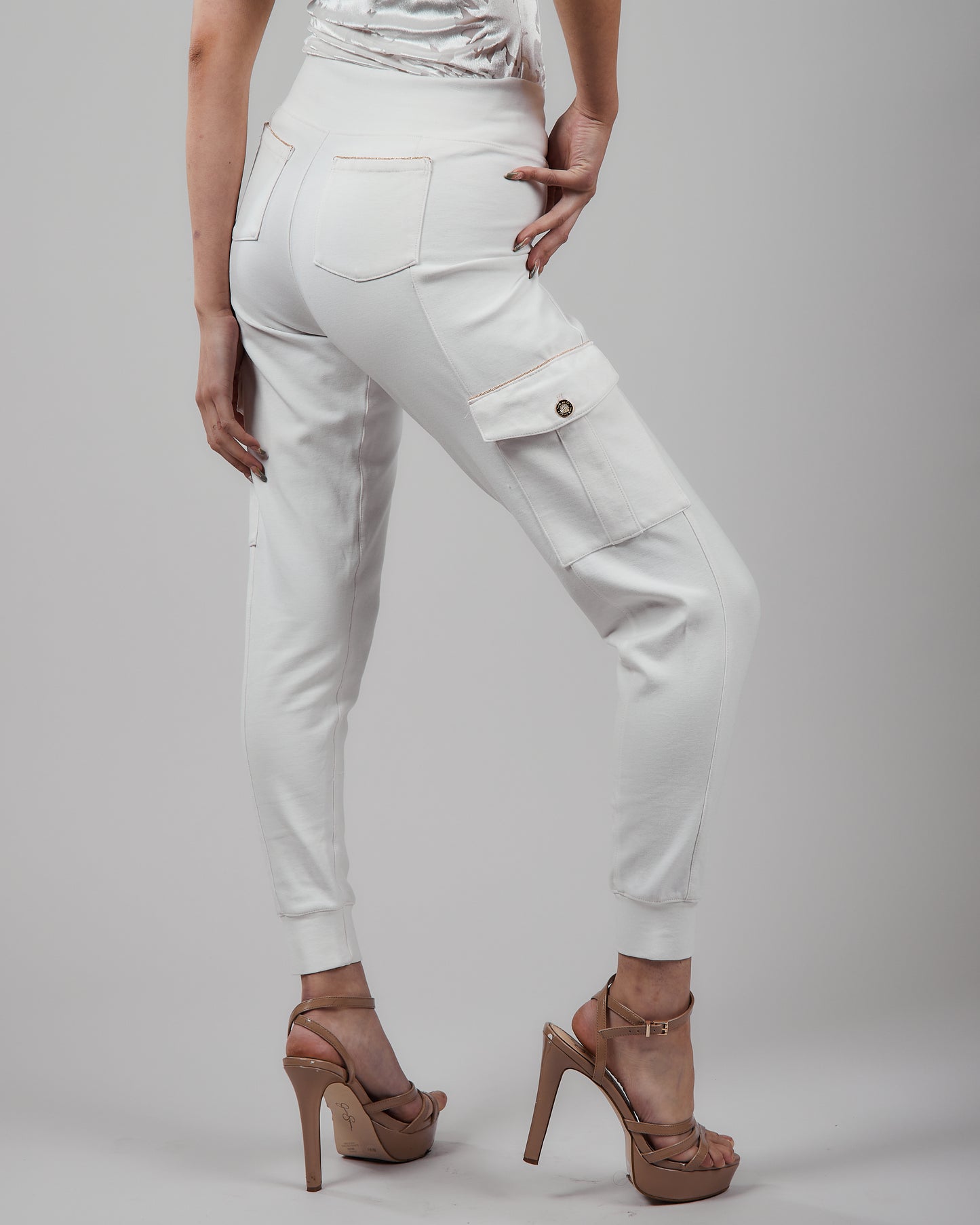 Cargo Joggers with Chainé Trim