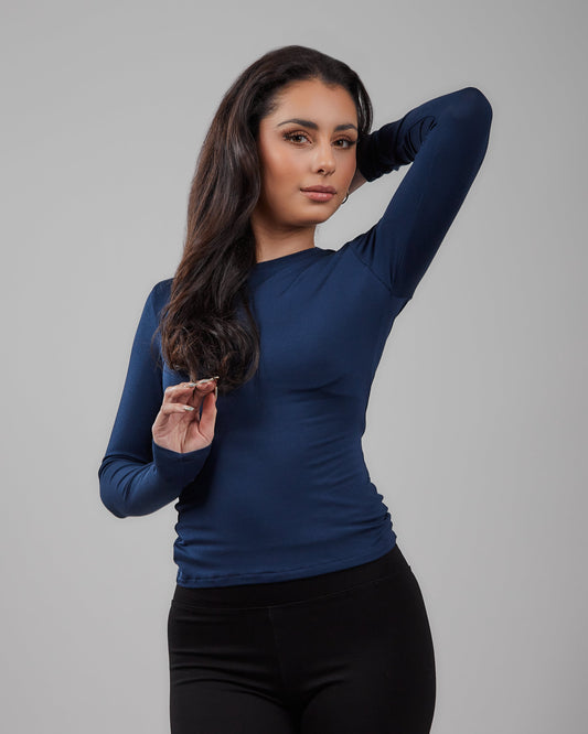 Knit Long Sleeve Crew Neck Top