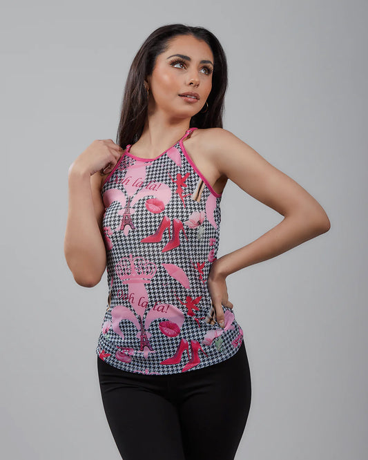 Graffiti Art Tank with Cut-In Shoulders & Adjustable Straps
