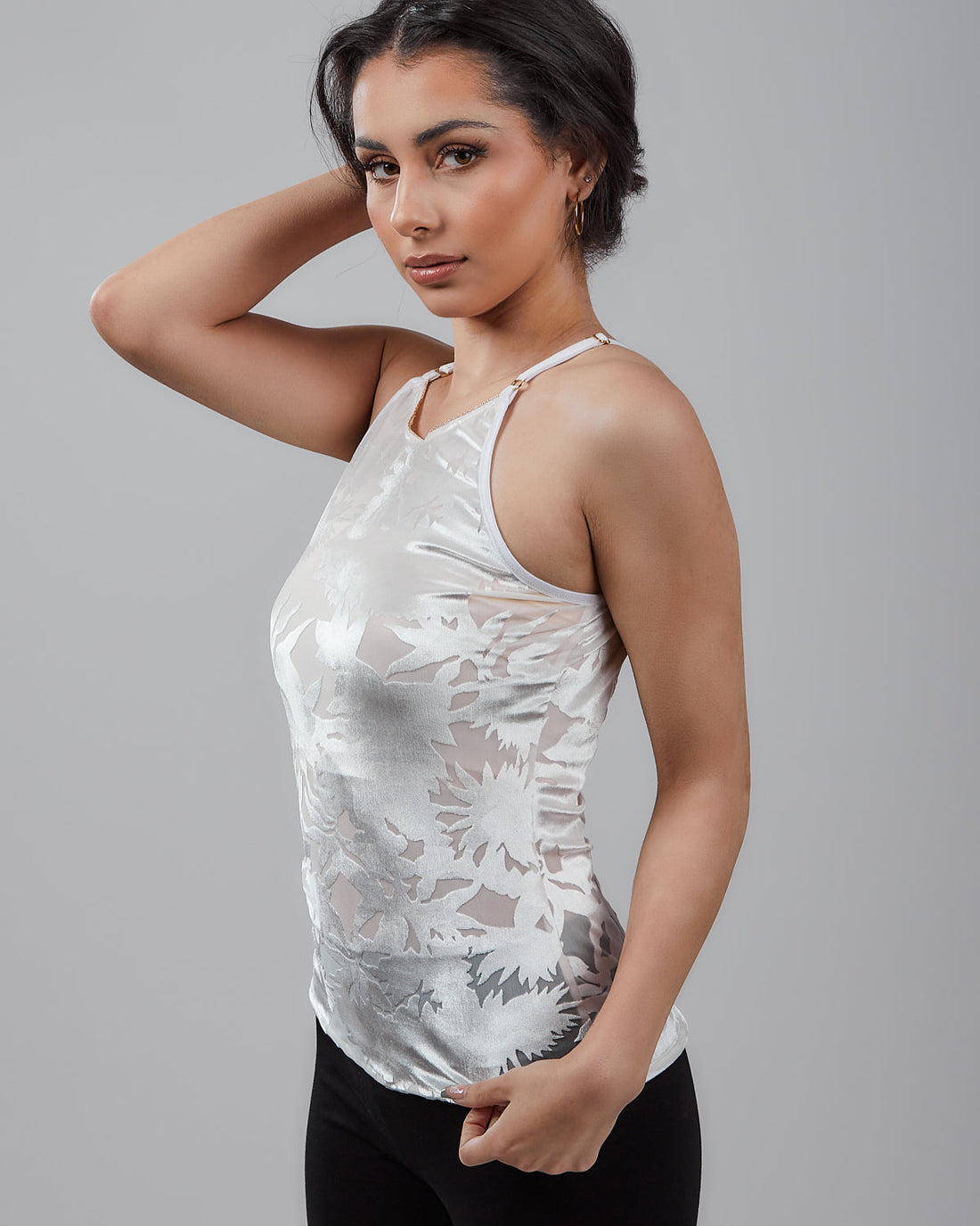 Burnout Velvet Tank with Cut-In Shoulders & Adjustable Straps: Fashion Forward or Faux Pas?