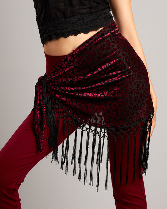 Discover the Elegance of the Burnout Velvet Scarf with Hand Knotted Fringe