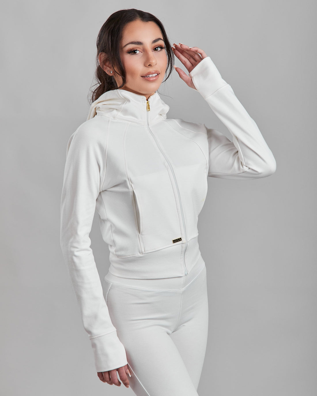 Ponte de Roma Cropped Hoodie with Chainé Trim