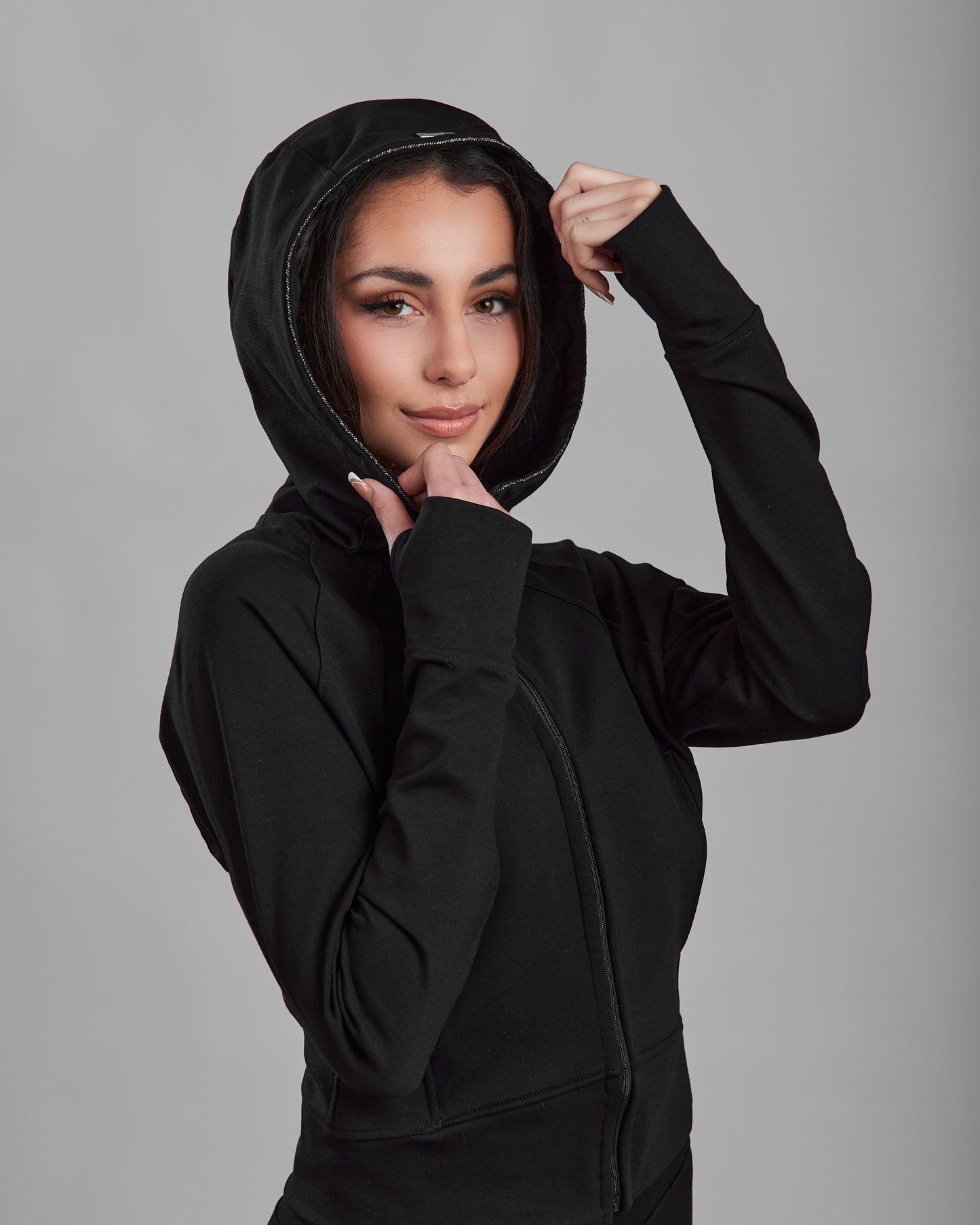 Ponte de Roma Cropped Hoodie with Chainé Trim