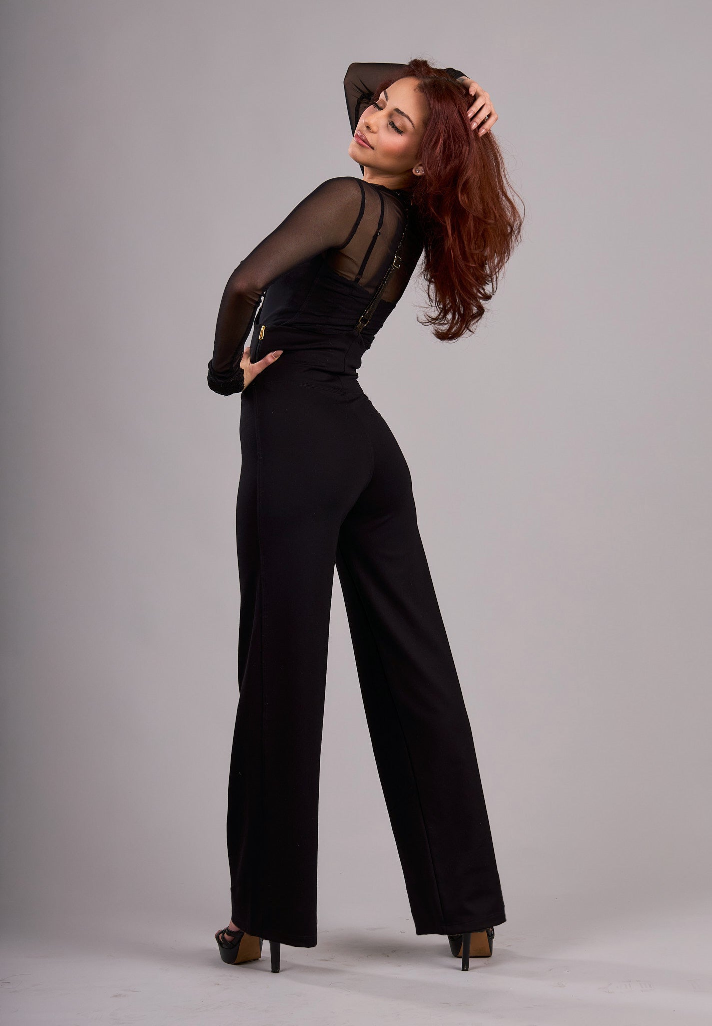 Ponte Suspender Pants Black