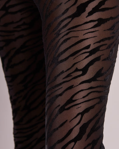 Zebra Burnout Velvet Leggings