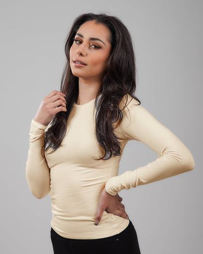 Knit Long Sleeve Crew Neck Top